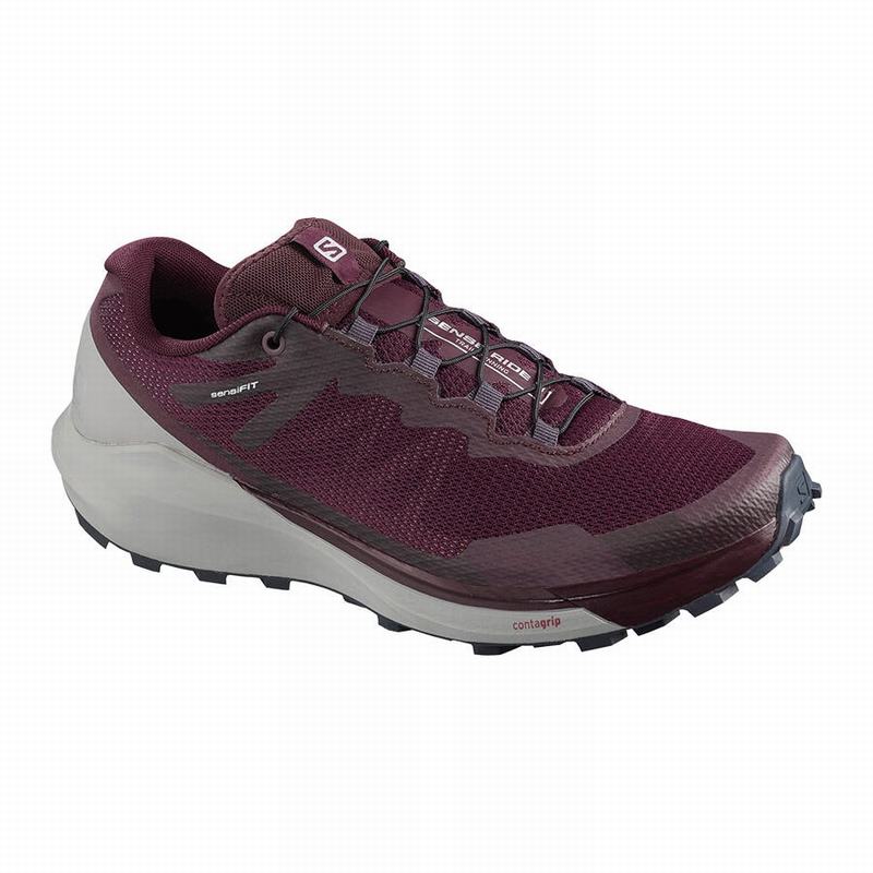 SALOMON SENSE RIDE 3 W Philippines - Women's Trail Running Shoes - Burgundy/Coral | 104687-KYW